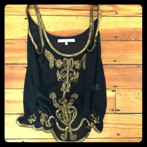 Embellished black tank